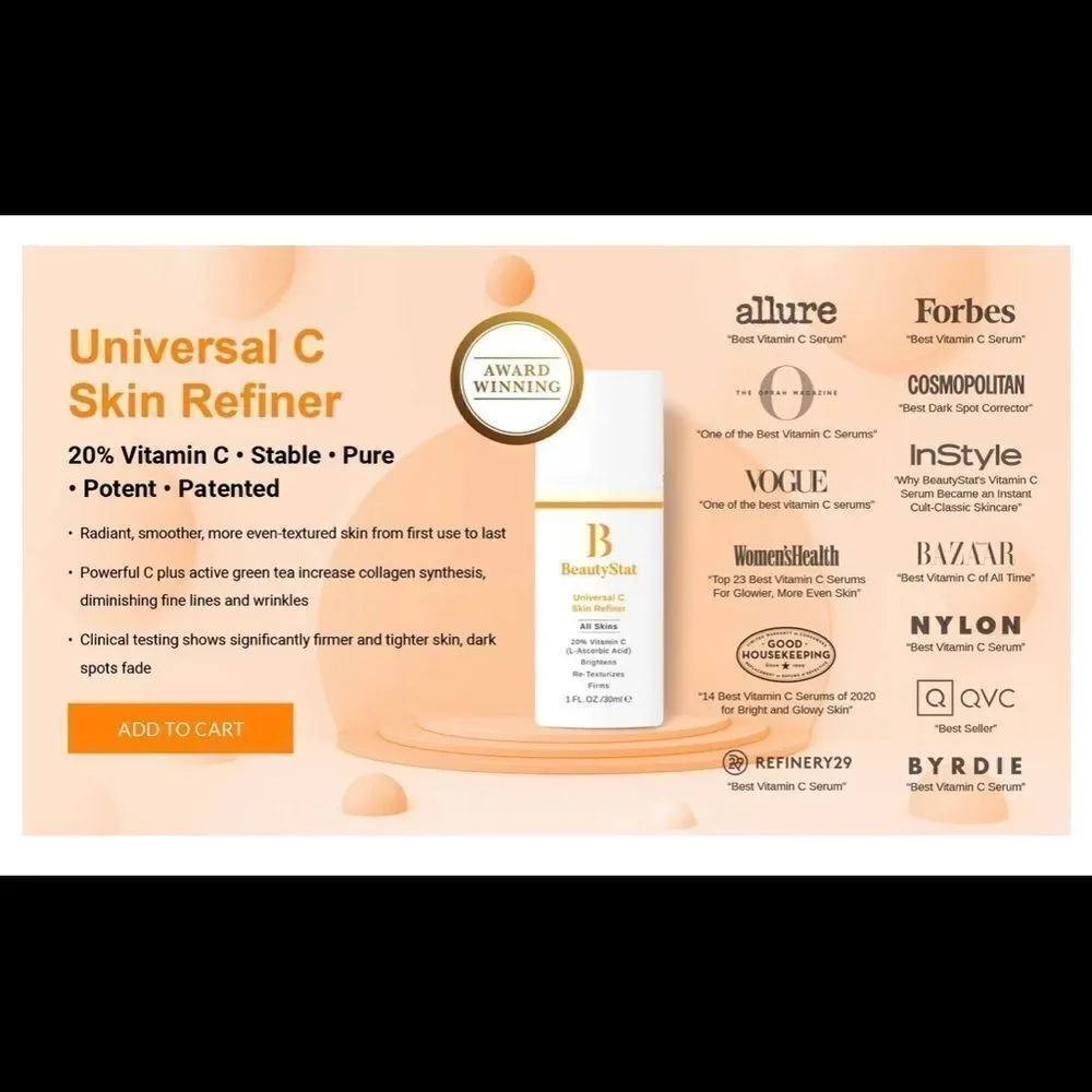 - Beauty Stat Universal C Skin Refiner brand new in box 20% vitamin C brig…